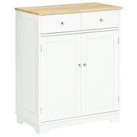 Simplie Fun White Sideboard Buffet with Adjustable Shelf and Drawers