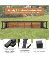 Costway Folding Picnic Table & Bench Set Dining Table with Metal Frame for 4 or 6 Persons