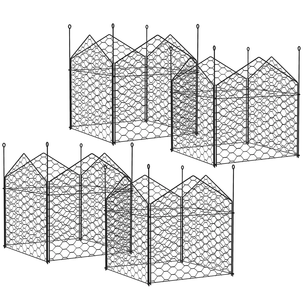 Streamdale Furniture Black Garden Cloches: Metal Crop Cages for Plant Protection