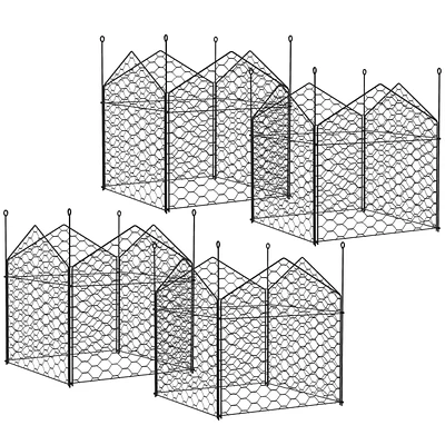 Streamdale Furniture Black Garden Cloches: Metal Crop Cages for Plant Protection