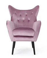 Mid-Century Modern Velvet Wingback Arm Chair