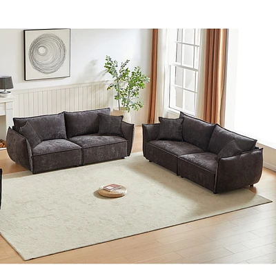 Simplie Fun Modern Sofa and Loveseat Set