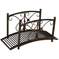 Streamdale Furniture Decorative Metal Garden Bridge with Safety Rails