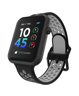 iTouch Air 4 Unisex Black and Gray Silicone Smartwatch 46mm