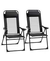 Streamdale Furniture Folding Patio Chairs: Adjustable, Removable Headrest