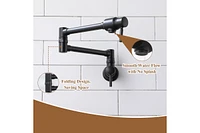 Casainc Contemporary Wall Mount Swing Arm Folding Pot Filler Kitchen Faucet