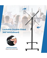 Vebreda 32 x 47 Inch Portable Rolling White Board-Black