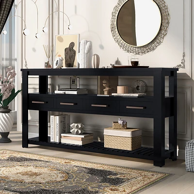 Simplie Fun Modern Console Table with Drawers and Shelves