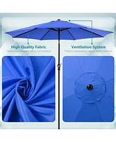 9ft Outdoor Patio Umbrella with Tilt and Crank, Uv Protection, Waterproof, Blue