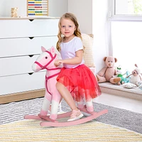 Streamdale Furniture Plush Rocking Pony with Realistic Sounds, Pink