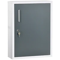 Streamdale Furniture Bathroom Medicine Cabinet with Shelves, Locking, White and Grey