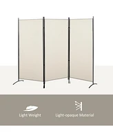 Streamdale Furniture 6' 3 Panel Room Divider, Indoor Privacy Screen for Home, Beige