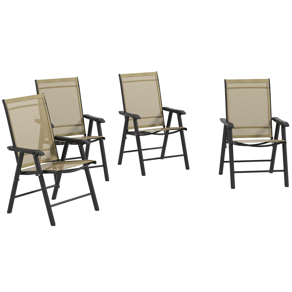 Streamdale Furniture Folding Patio Sling Chairs with Armrests