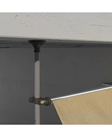 Retractable Patio Awning with Support Stand, Uv Protection