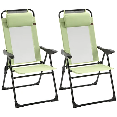 Simplie Fun Folding Patio Chairs with Adjustable Sling and Headrest