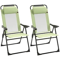 Streamdale Furniture Folding Patio Chairs with Adjustable Sling and Headrest