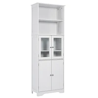 Streamdale Furniture Tall White Storage Cabinet for Various Rooms