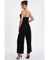 Quiz Women's Scuba Crepe Halter Palazzo Jumpsuit