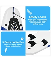 6 Feet Surfboard with 3 Detachable Fins-White