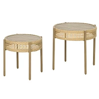 Simplie Fun Wicker Patio Set with Multi-Functional Metal Top