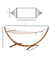 Simplie Fun Rainbow Wood Hammock with Stand for Patio