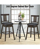Skonyon 29 Inch 360 Degree Swivel Classic Wooden Counter Height Bar Stool