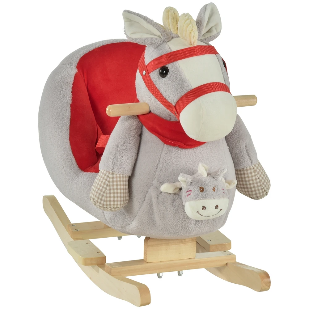 Simplie Fun Gray Ride-On Rocking Horse for 18-36 Months