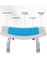 6-Level Adjustable Curved Bath Stool Spa Shower Chair Non-Slip Design