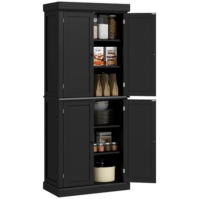 Simplie Fun Black 72" Kitchen Pantry Cabinet