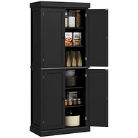 Simplie Fun Black 72" Kitchen Pantry Cabinet