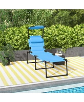 Streamdale Furniture Adjustable Chaise Lounge with Sunshade for Outdoor Relaxation