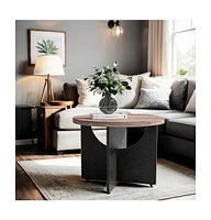 Streamdale Furniture 35 Inch Modern Retro Round Coffee Table for Living Room and Bedroom