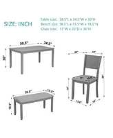 Streamdale Furniture 6-Piece Upholstered Dining Set with Rectangular Table