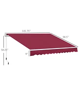 Streamdale Furniture 12' Retractable Awning with Aluminum Frame and Uv Protection