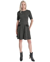 Dkny Women's Jewel-Neck Short-Sleeve Fit & Flare Dress