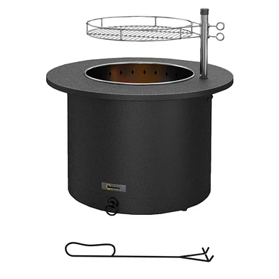 Simplie Fun 2-in-1 Smokeless Fire Pit with Grill