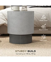 Round Concrete Side Table with Adjustable Feet