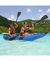 Sugift Inflatable 2-person Kayak Set with Aluminium Oars and Repair Kit