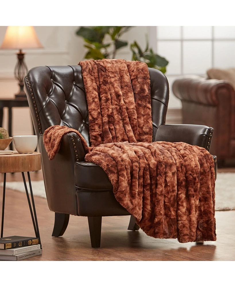 Chanasya Premium Double Sided Oversized Faux Fur Wolf Soft Throw Blanket