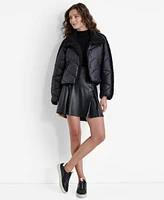 Dkny Women's Mixed-Media Puffer Jacket