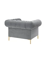 Inspired Home Journie Velvet Chesterfield Club Chair