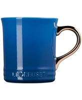 Le Creuset Stoneware Mug with Gold Metallic Handle, 14 oz.