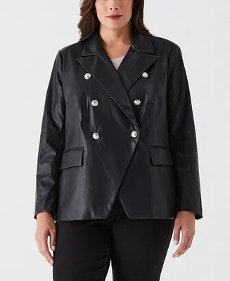 Rafaella Leather Double Breasted Blazer