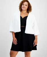 Bcx Trendy Plus Open-Front Faux Fur Shrug