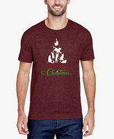 La Pop Art Men's Meowy Christmas Tree Premium Blend Word T-Shirt