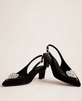 Anne Klein Women's Inviting Heart Embellished Slingback Pumps