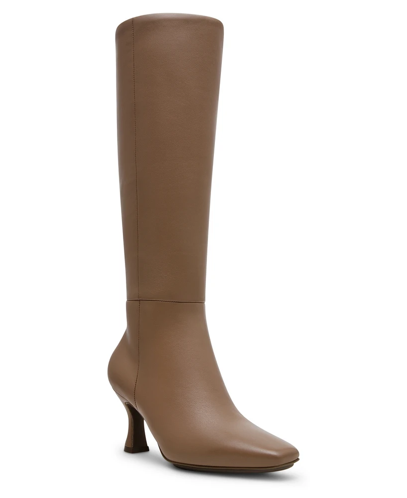 Anne Klein Women's Perfection Leather Snip Toe Knee High Boots