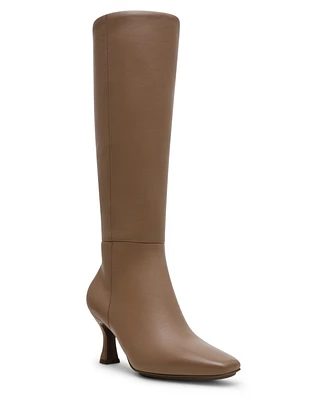Anne Klein Women's Perfection Leather Snip Toe Knee High Boots