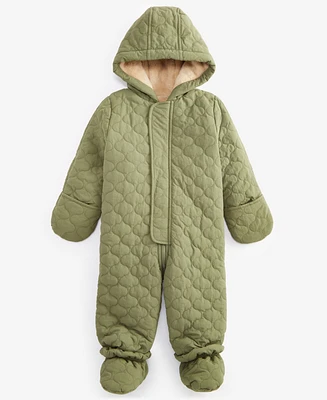 First Impressions Baby Girls and Boys Hooded Quilted Footed Snowsuit, Created for Macy's