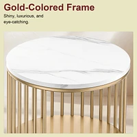 Sugift Rattan Side Table Bamboo Accent Bedside Table with Tempered Glass Top Black